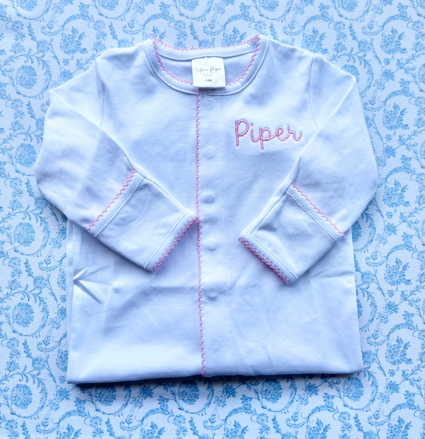 Picot Trim Baby Footie