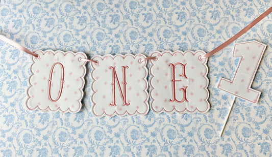 Birthday Banner in Mini Pink Bows