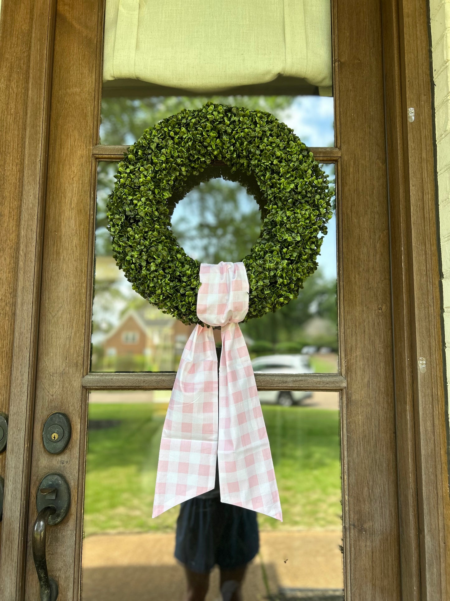 Pink Gingham Wreath Sash