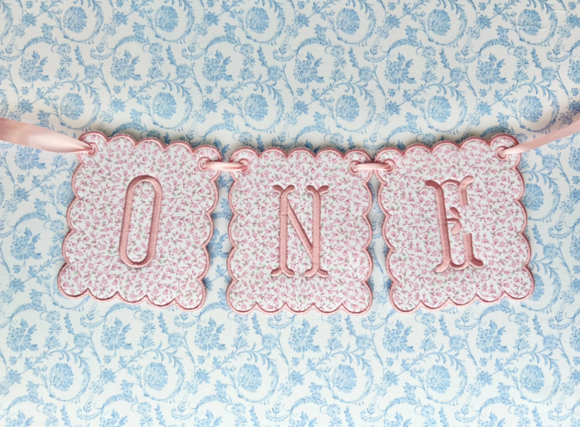Birthday Banner in Pink Floral