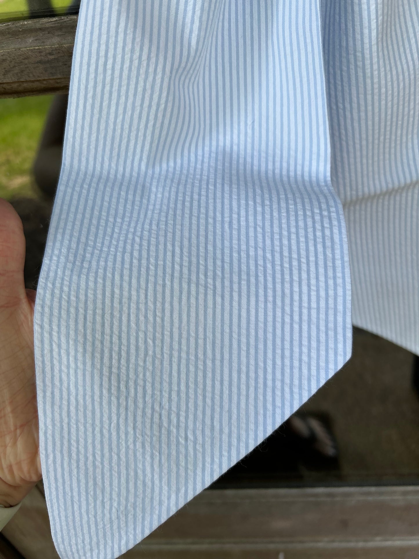 Blue Seersucker Wreath Sash