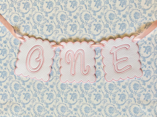 Birthday Banner in Pink Bitty Dot