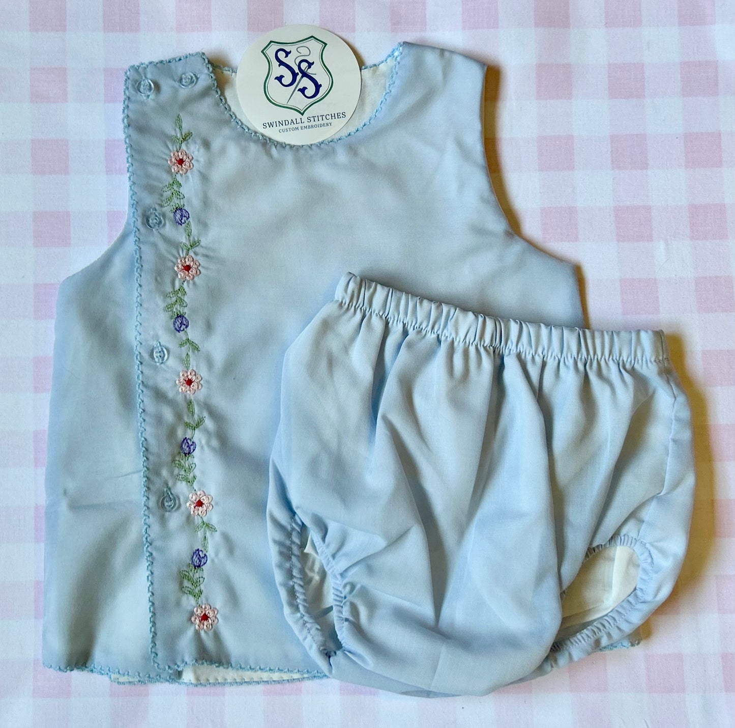 Two-Piece Picot Trim Diaper Set