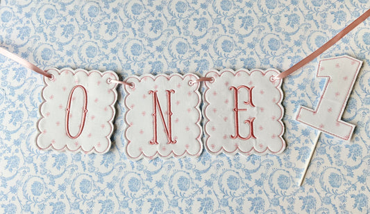 Birthday Banner in Mini Pink Bows