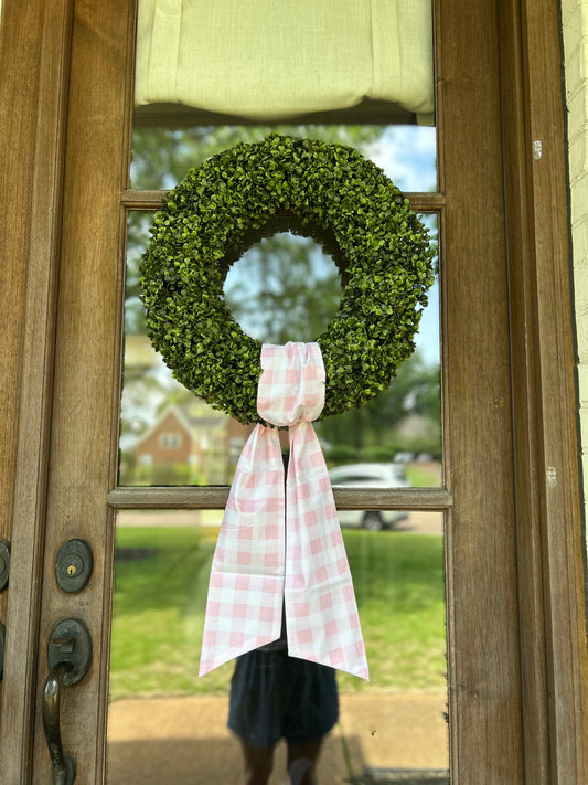 Pink Gingham Wreath Sash