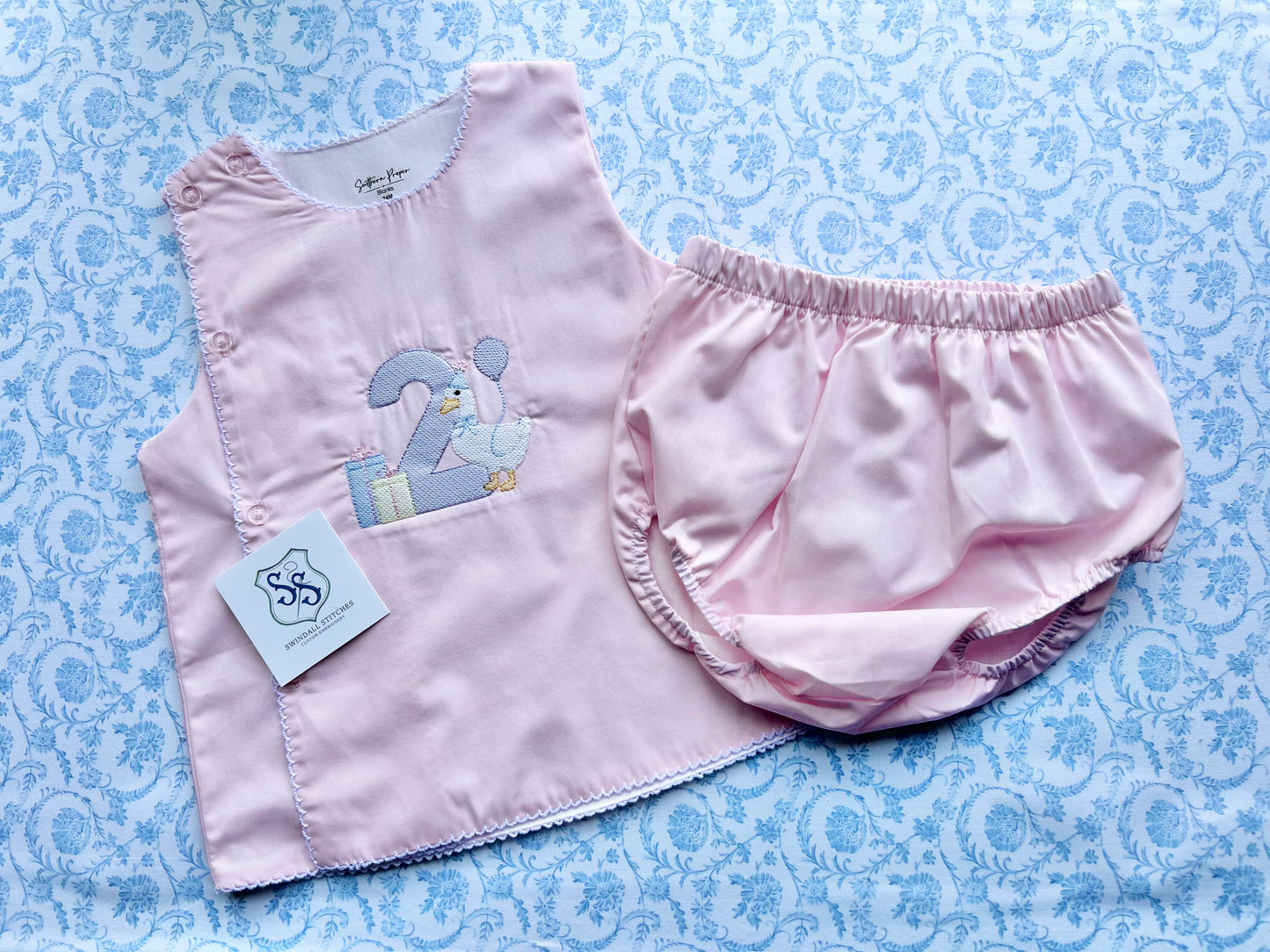 Two-Piece Picot Trim Diaper Set