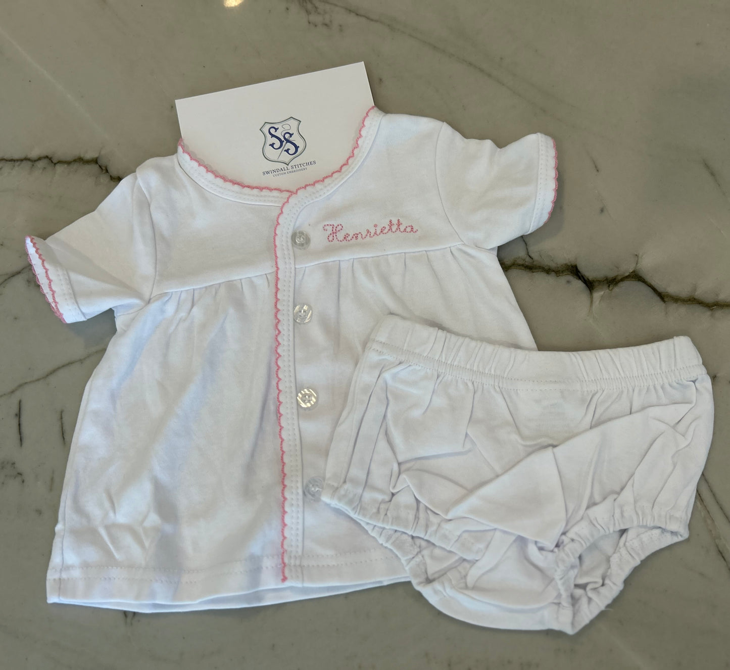 Picot Trim Diaper Set