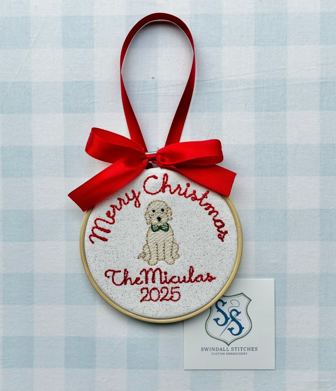 Golden Doodle Embroidered Ornament