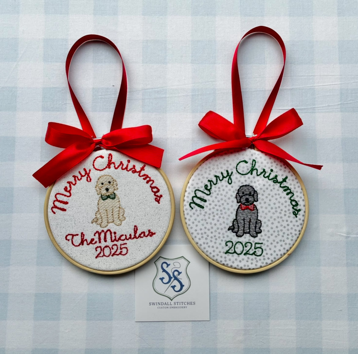 Golden Doodle Embroidered Ornament