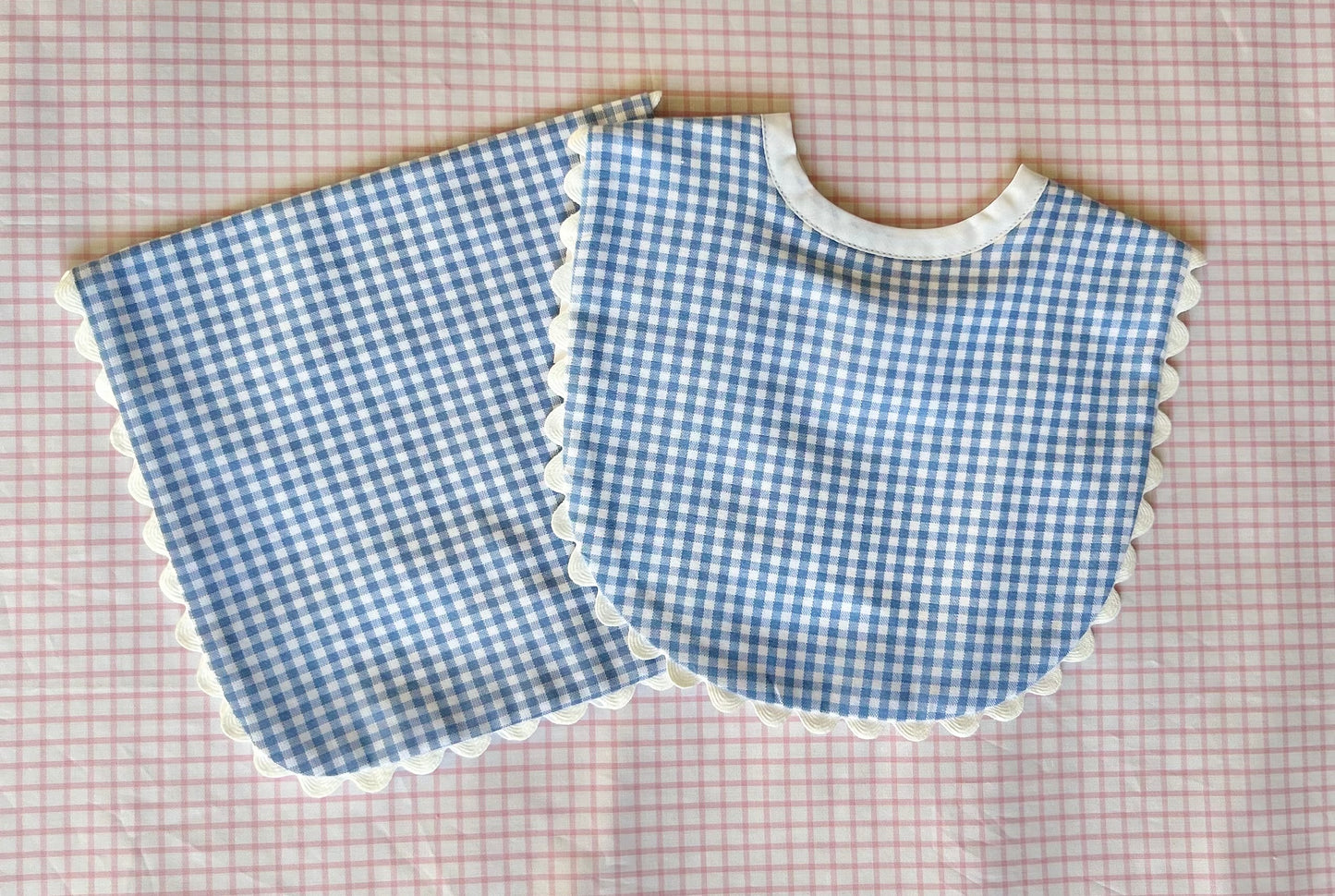 Gingham Bib & Burp Set