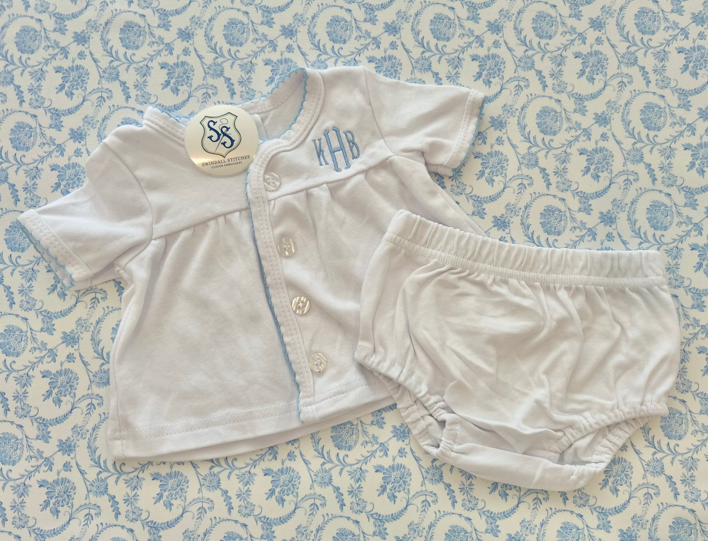 Picot Trim Diaper Set