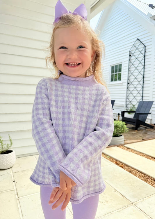 Gingham Rollneck Sweater