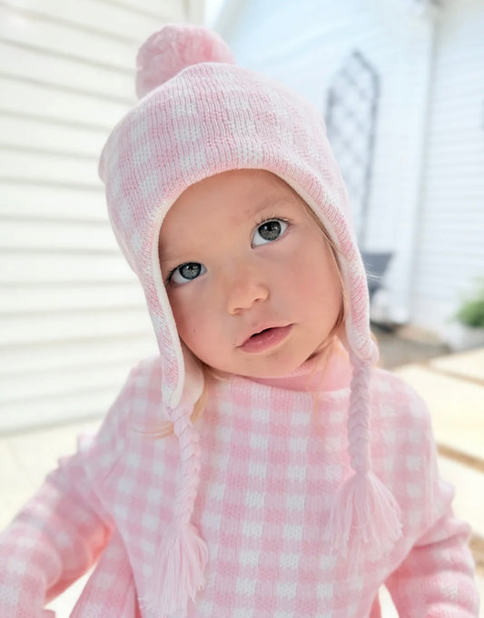 Gingham Knit Hat