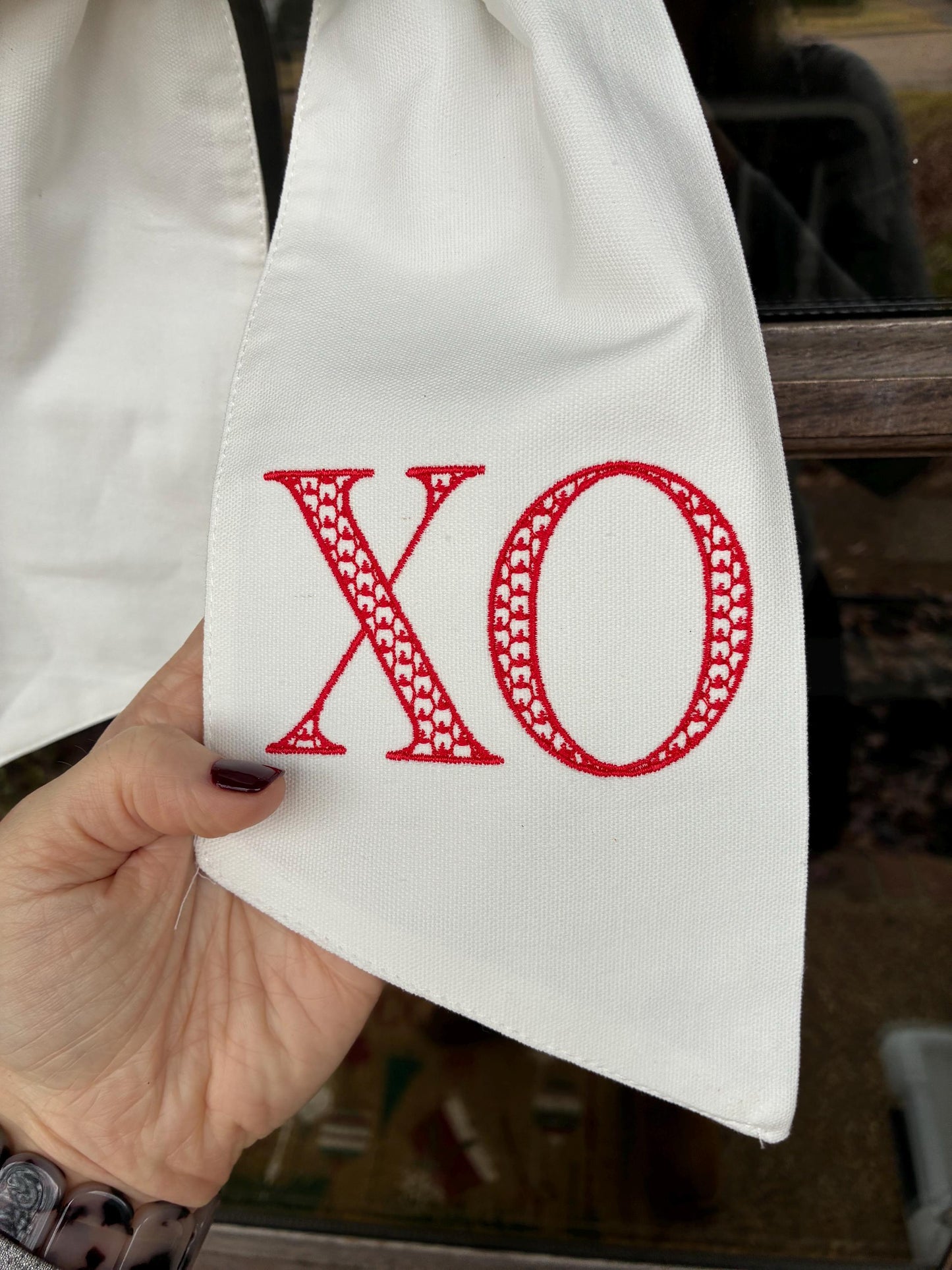 Wreath Sash Embroidered Valentine Chic XO