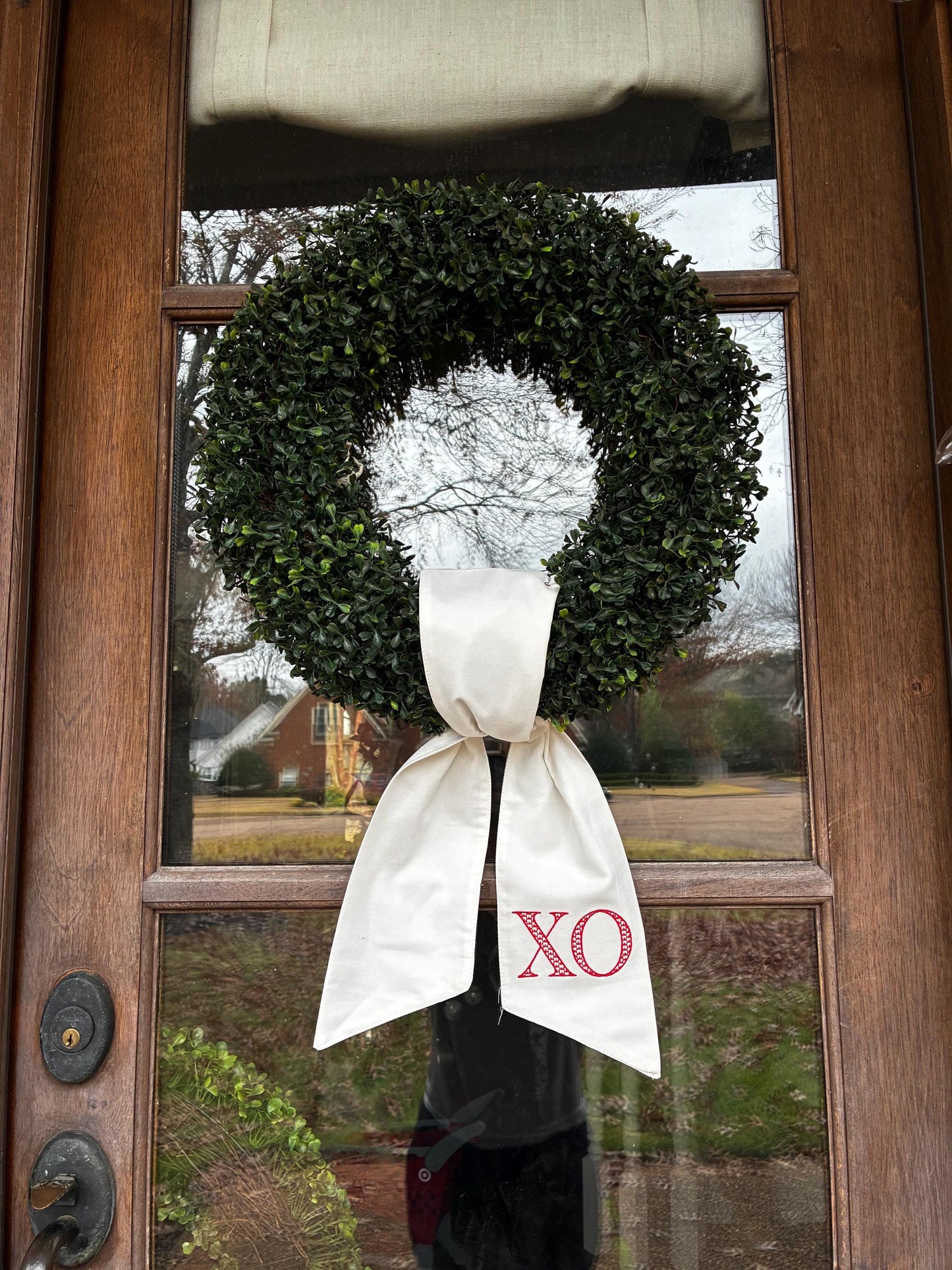 Wreath Sash Embroidered Valentine Chic XO